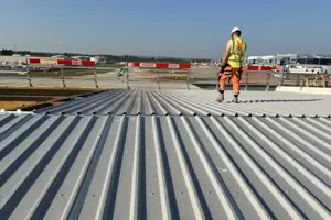 Gatwick Airport — standing seam roof, airside